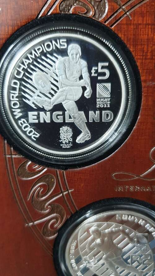 2011 RUGBY WORLD CUP R1 X 5 SILVER PROOF