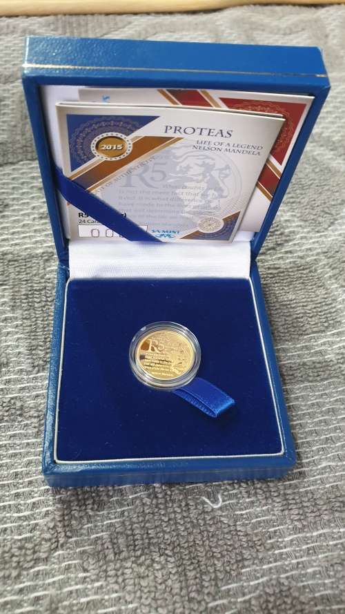 2015 MANDELA 1/OZ GOLD PROOF LIFE OF A LEGEND CERT.87