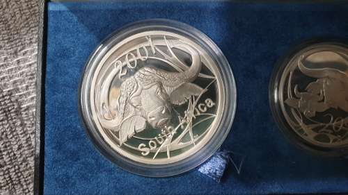 2001  SA MINT WILDLIFE PROOF SET AFRICAN BUFFALO CERT NO:359