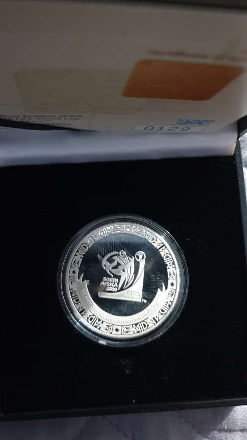2010 SA MINT FIFA  EMBLEM COMMERATIVE STERLING SILVER MEDALLION  CERT 129