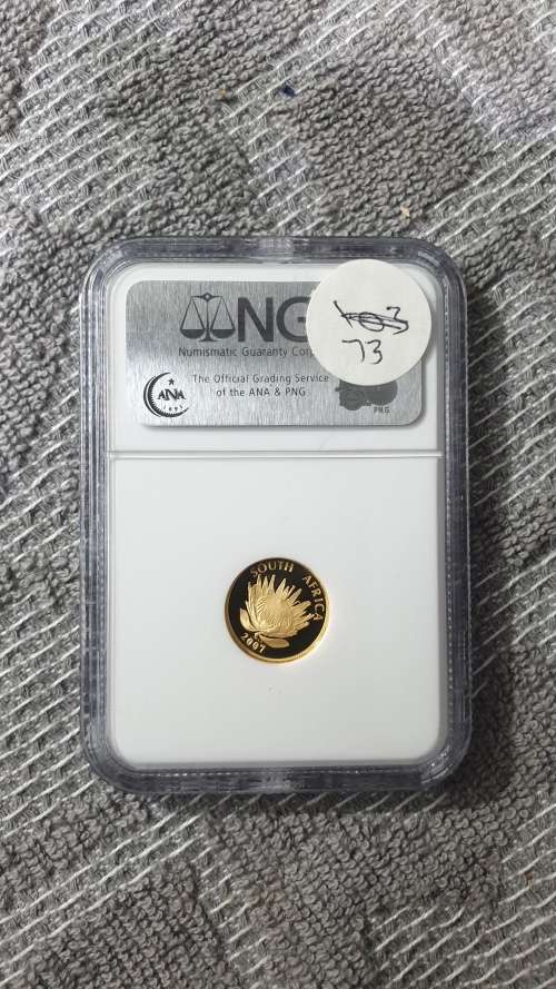 2007 NELSON MANDELA  SPEECH 1/10 OZ GOLD GRADED NGC PF69 MINTAGE 3082