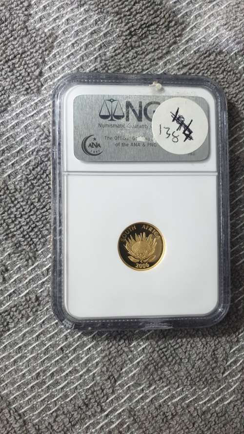2006 DESMOND TUTU 1/10 OZ GOLD GRADED NGC PF69 MINTAGE 1369