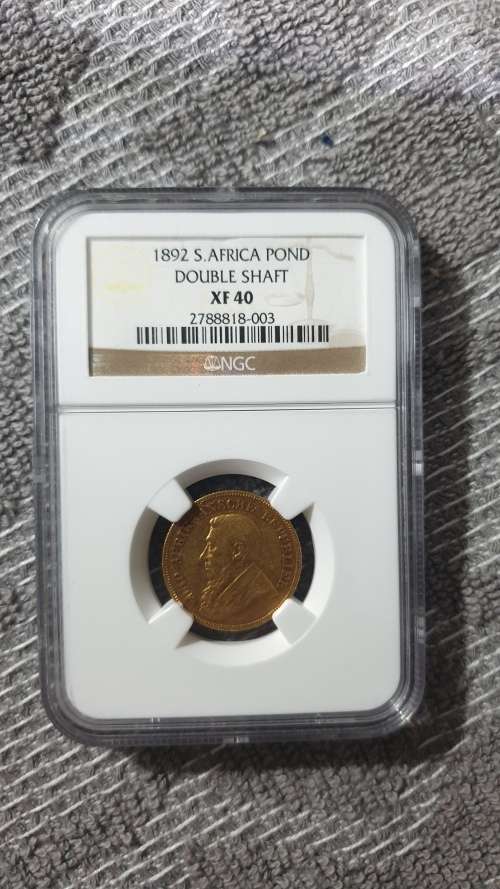 1892 ZAR 1 POND D/S GRADED NGC XF40