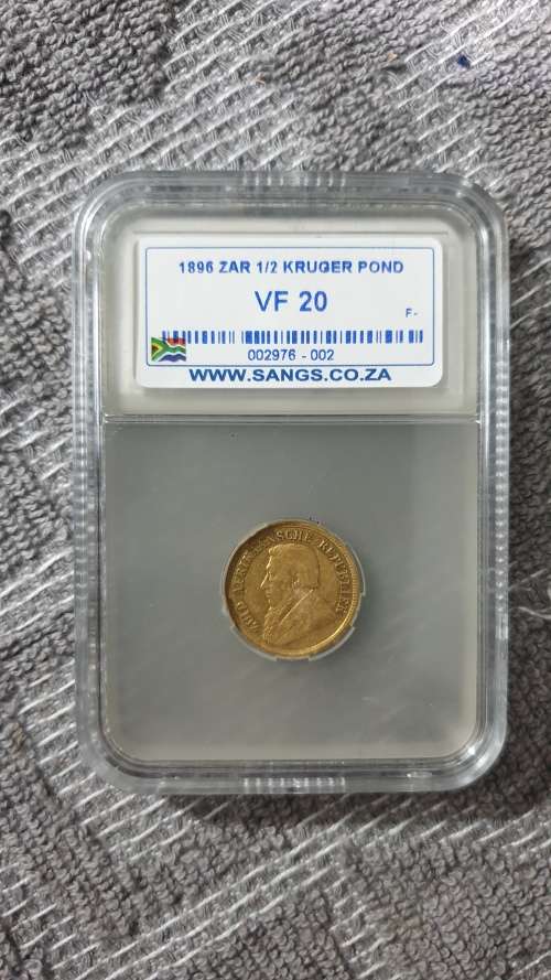 1896 ZAR HALF POND GRADED SANGS VF20