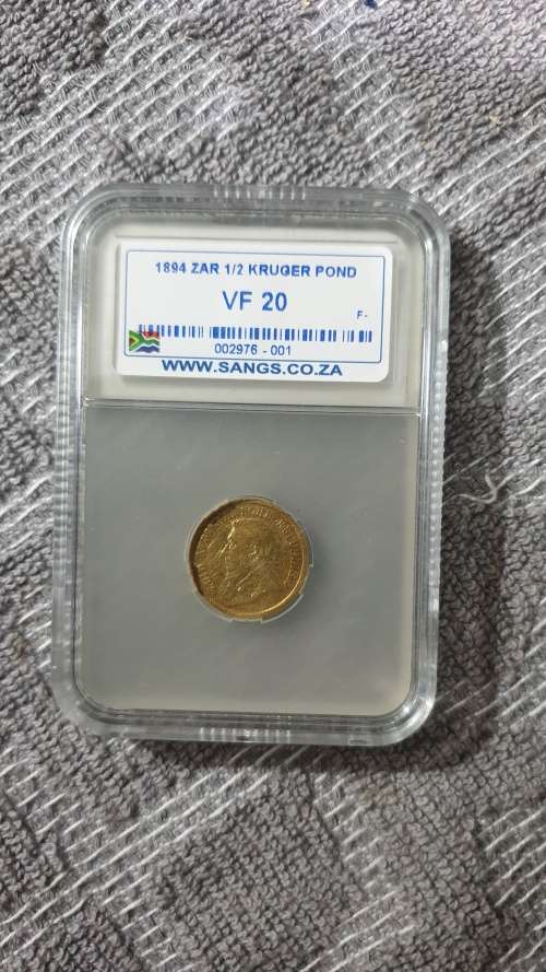 1894 ZAR HALF POND GRADED SANGS VF20