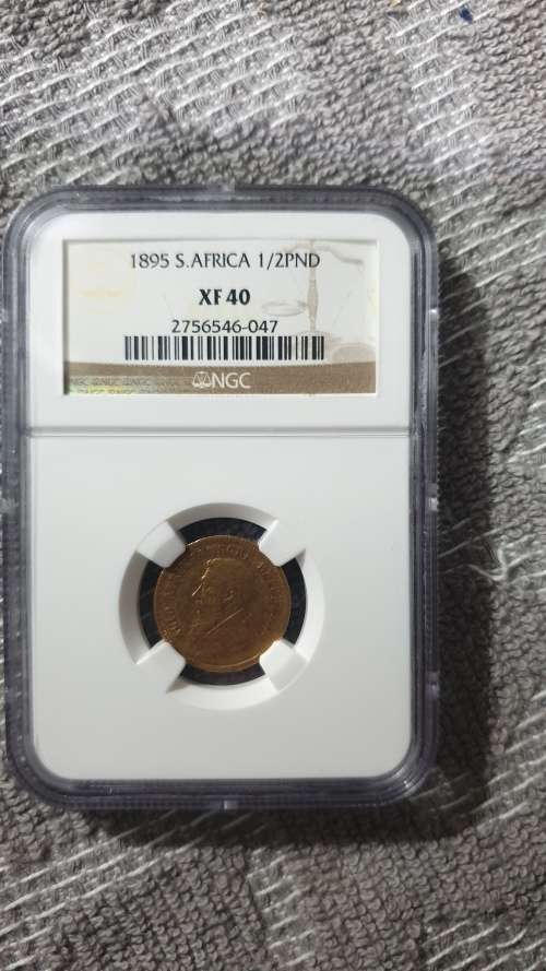 1895 ZAR HALF KRUGER POND GRADED NGC XF40