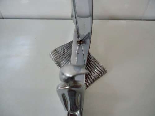 ART DECO HAGANAUER "LADY IN BOAT" METAL FIGURE - CIRCA 1930's AUSTRIA