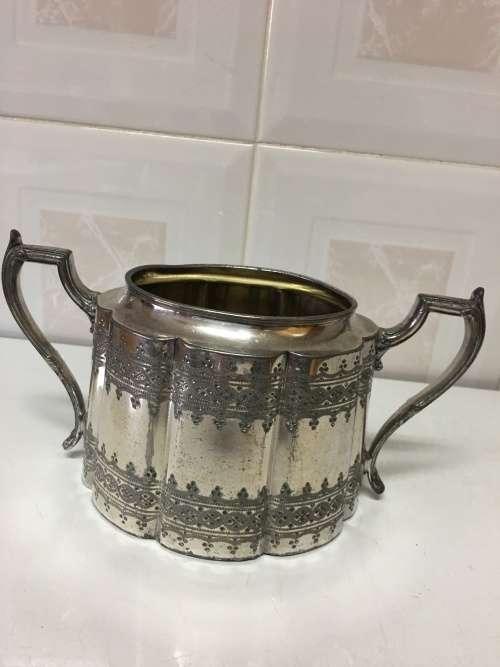 VICTORIAN EPBM 2065 BRITANNIA SUGAR BOWL - STAMPED