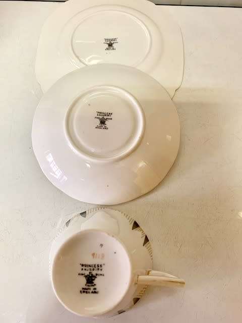 ART DECO TRIO FINE BONE CHINA ENGLAND
