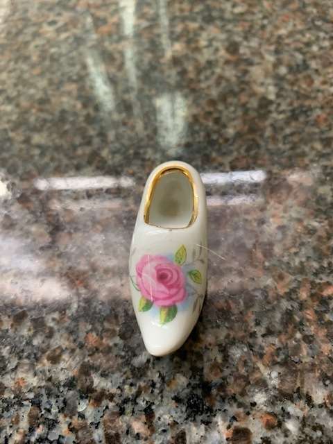 LIMOGES FRENCH MINIATURE SHOE WITH FLOWERS