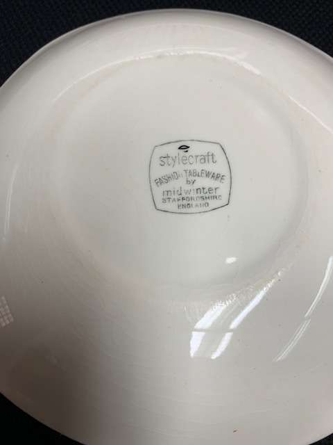 MIDWINTER ENGLAND ZAMBESI PATTERN DESIGNED BY JESSIE TAIT - CIRCA 1950s - 3 x SOUP BOUILLONS