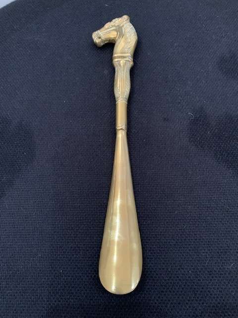 BRASS HORSE HEAD SHOE HORN