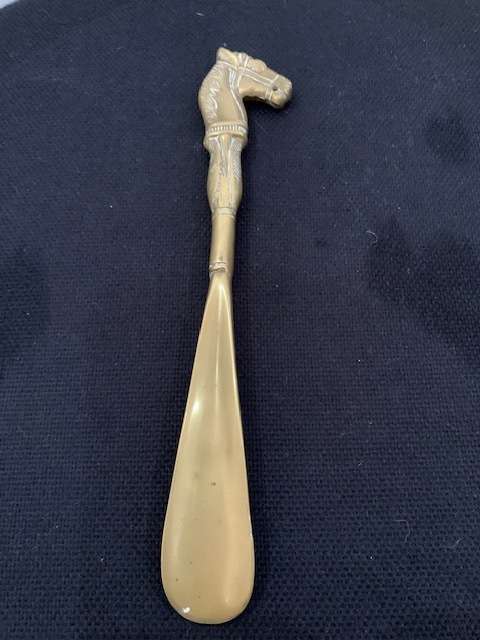 BRASS HORSE HEAD SHOE HORN