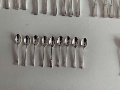 ART DECO STAMPED JAMES RYALS SHEFFIELD ENGLAND FULWOOD DESIGN 95 X PIECE CUTLERY SET - 1930