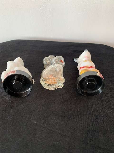 NOVELTY MINIATURE ANIMAL PERFUME BOTTLES X 3