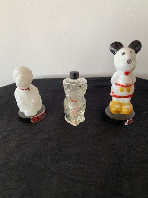 NOVELTY MINIATURE ANIMAL PERFUME BOTTLES X 3
