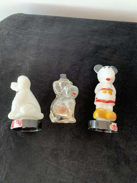 NOVELTY MINIATURE ANIMAL PERFUME BOTTLES X 3
