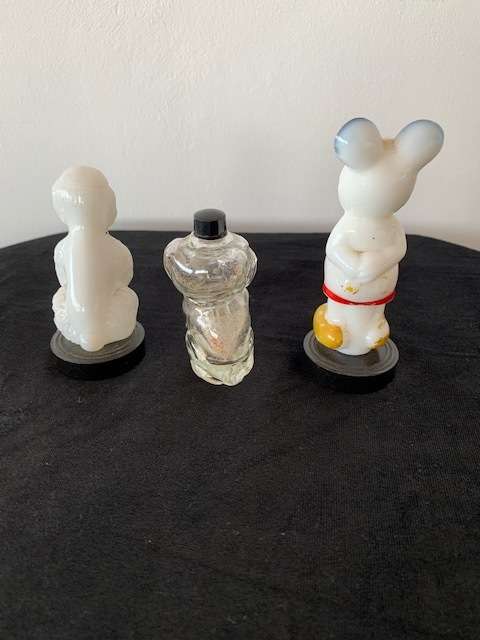 NOVELTY MINIATURE ANIMAL PERFUME BOTTLES X 3