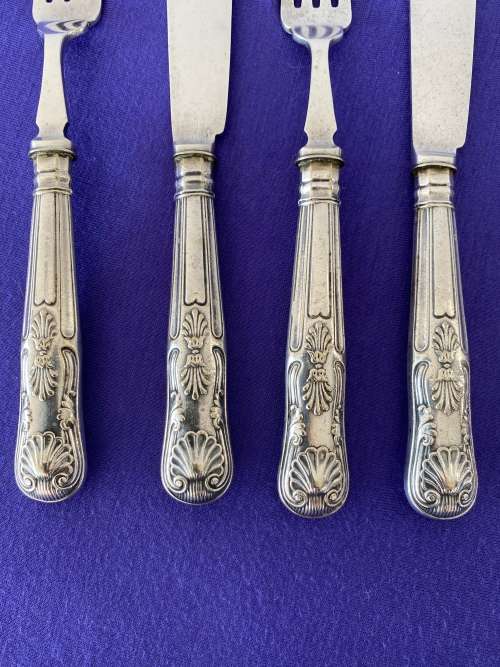 KINGS PATTERN FISH FORKS AND KNIVES