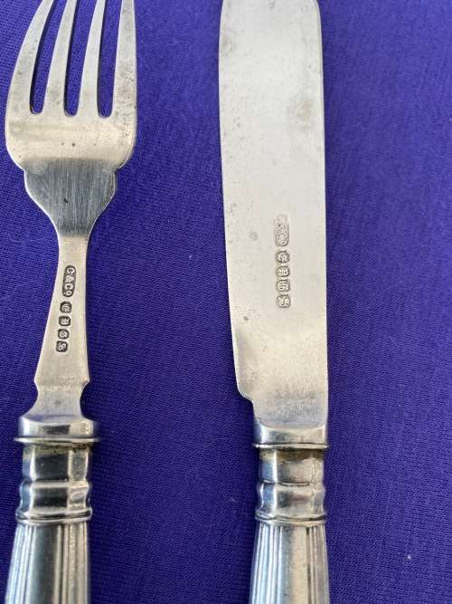 KINGS PATTERN FISH FORKS AND KNIVES