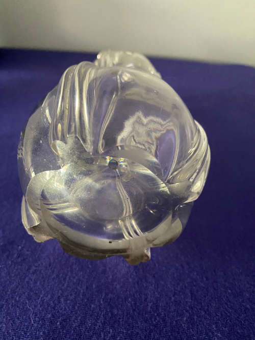 HALLMARK SILVER LONDON 1898 STAMPED SPOUT and COLLAR CRYSTAL JUG