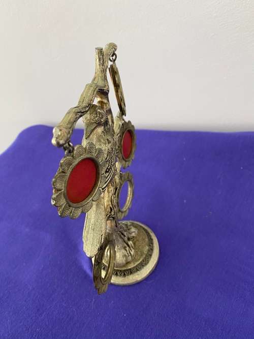 FAMILY TREE BIRD METAL STAND WITH 5 x HANGING FRAMES STAMPED SPAIN