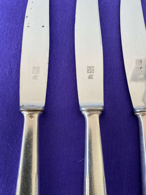 ART DECO WMF GERMAN KNIVES AND FORKS X 19 KURT  MAYER BY LOEFELLAND GERMANY