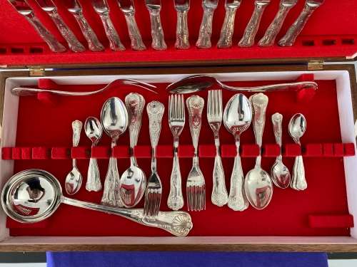 KINGS PATTERN SILVER PLATED CUTLERY SET X 50 PIECES