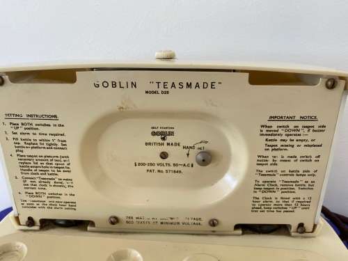 GOBLIN `TEASMADE` SELF STARTING  MODEL D25 CIRCA 1955 GOOD WORKING ORDER RARE!!!!