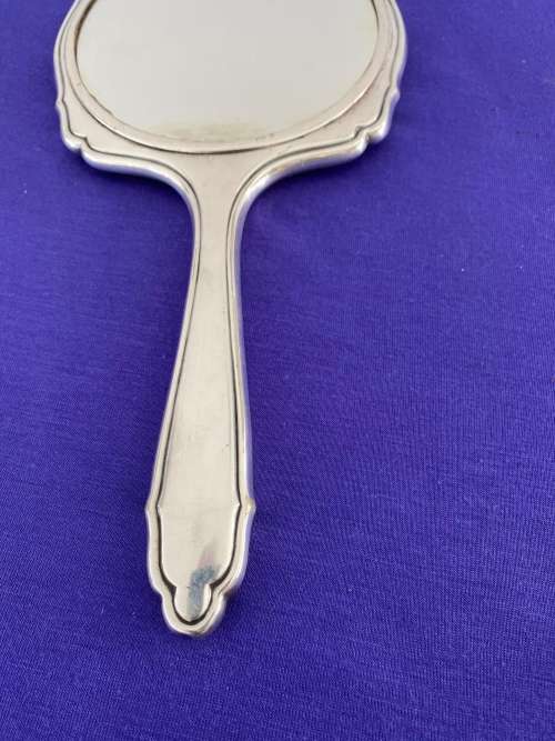 1950`s SILVER PLATED HAND MIRROR STAMPED