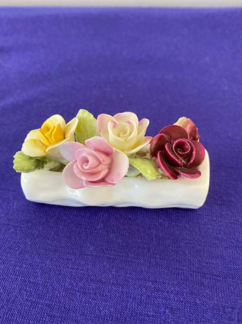 COALPORT ENGLAND PORCELAIN FLOWER BASKET