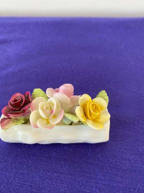 COALPORT ENGLAND PORCELAIN FLOWER BASKET