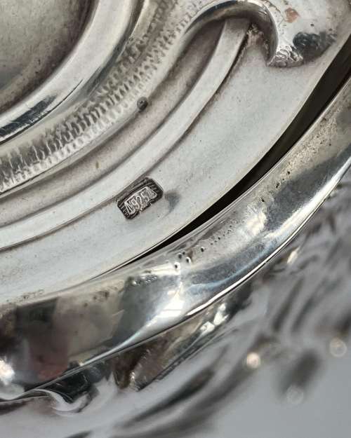 ANTIQUE ART NOUVEAU FRENCH SILVER 925 HALLMARK CRYSTAL CLARET JUG