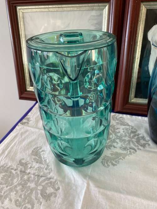 VINTAGE RETRO BUBBLE DESIGN TURQUOISE GREEN WATER/ JUICE PITCHER