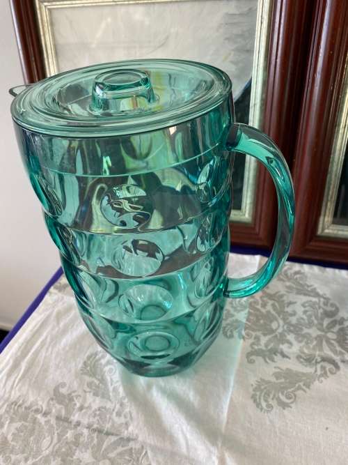 VINTAGE RETRO BUBBLE DESIGN TURQUOISE GREEN WATER/ JUICE PITCHER