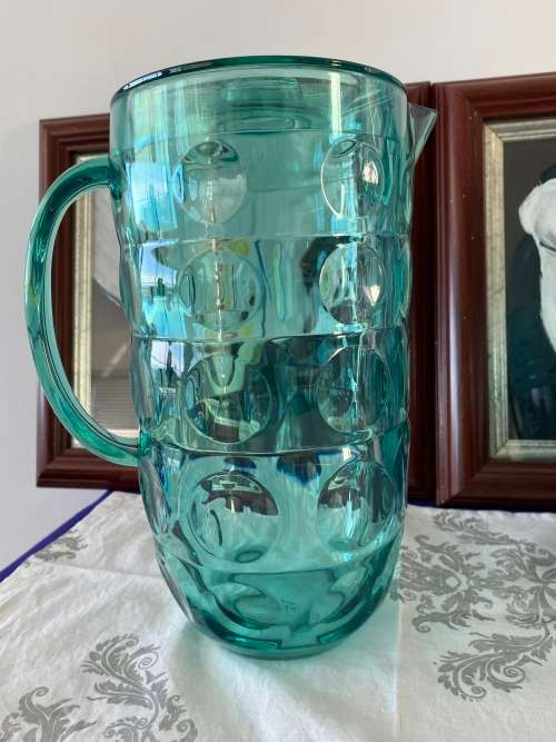 VINTAGE RETRO BUBBLE DESIGN TURQUOISE GREEN WATER/ JUICE PITCHER