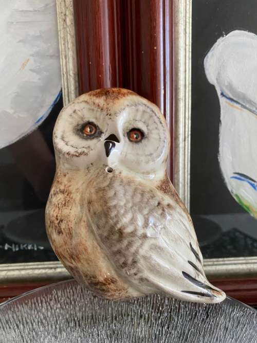 VINTAGE BABBACOMBE DEVON UK POTTERIES TONI RAYMOND WALL MOUNTED WISE OWL STRING HOLDER - CIRCA 1970