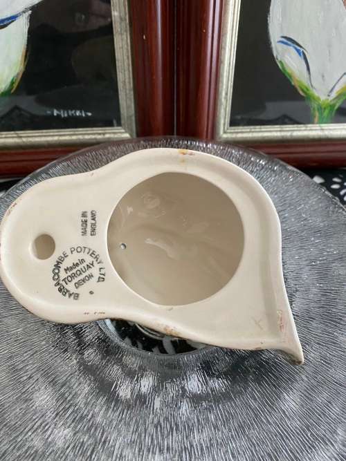 VINTAGE BABBACOMBE DEVON UK POTTERIES TONI RAYMOND WALL MOUNTED WISE OWL STRING HOLDER - CIRCA 1970