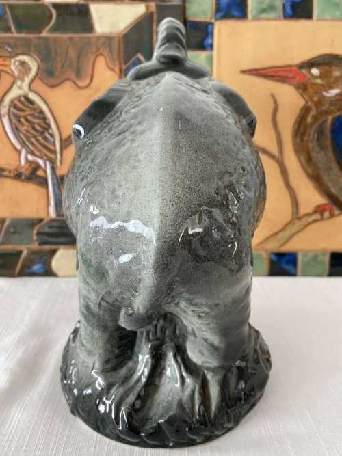 A DELIGHTFUL LARGE ELEPHANT BEAUTIFULLY GLAZED DECORATIVE UNSIGNED BIG FIVE FIGURE