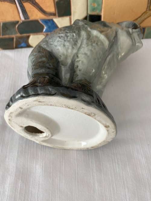 A DELIGHTFUL LARGE ELEPHANT BEAUTIFULLY GLAZED DECORATIVE UNSIGNED BIG FIVE FIGURE