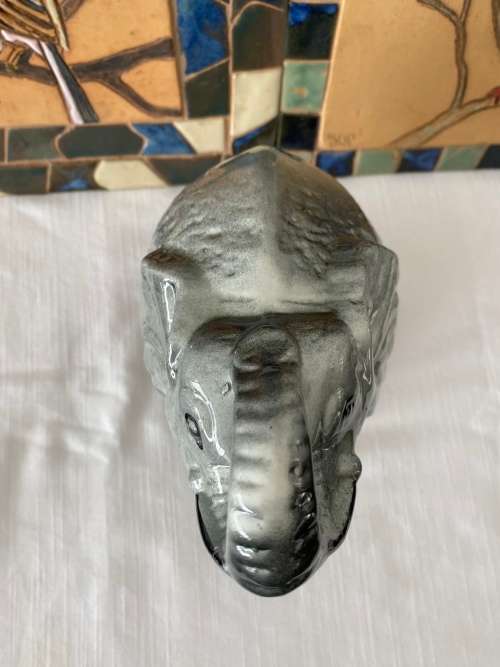 A DELIGHTFUL LARGE ELEPHANT BEAUTIFULLY GLAZED DECORATIVE UNSIGNED BIG FIVE FIGURE