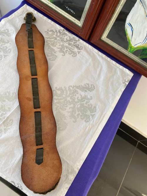 BRASS AND LEATHER BRIDAL STRAP