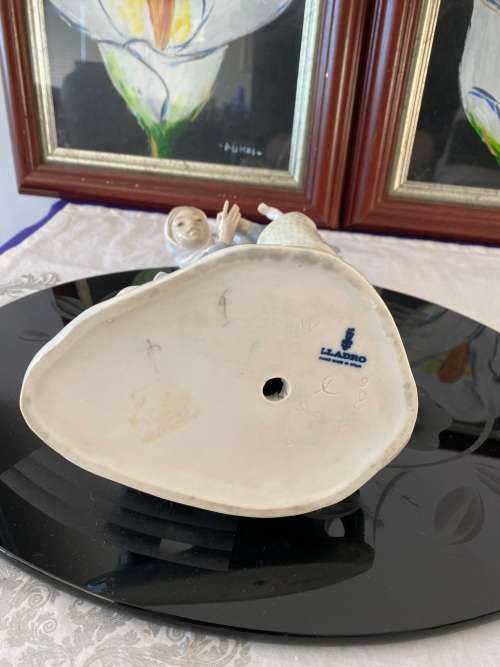 LLADRO SPAIN 4568 LARGE RETIRED RARE 1970-1994 SHEPHERDESS AND DUCKS/GEESE PORCELAIN FIGURE