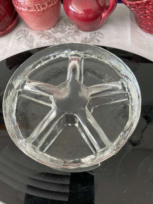 MID-CENTURY GERMAN CLEAR GLASS VOTIVE CANDLE HOLDER/WARMER