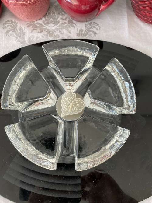 MID-CENTURY GERMAN CLEAR GLASS VOTIVE CANDLE HOLDER/WARMER