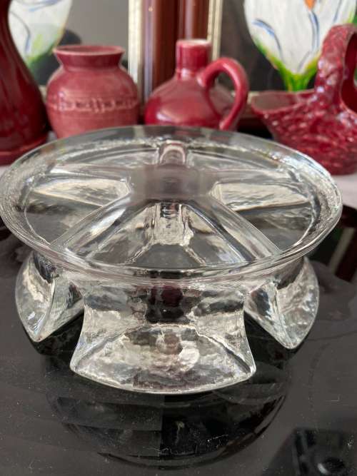 MID-CENTURY GERMAN CLEAR GLASS VOTIVE CANDLE HOLDER/WARMER