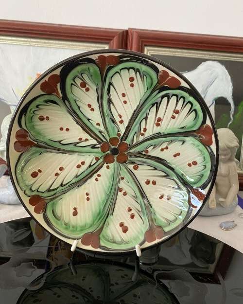 MID-CENTURY SIGNED STAMPED MADE IN DENMARK HANDPAINTED GLAZED CERAMIC BOWL