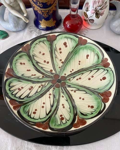 MID-CENTURY SIGNED STAMPED MADE IN DENMARK HANDPAINTED GLAZED CERAMIC BOWL