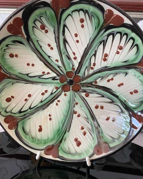 MID-CENTURY SIGNED STAMPED MADE IN DENMARK HANDPAINTED GLAZED CERAMIC BOWL