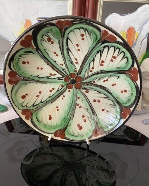 MID-CENTURY SIGNED STAMPED MADE IN DENMARK HANDPAINTED GLAZED CERAMIC BOWL